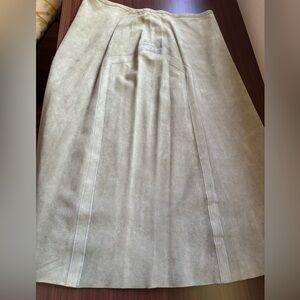 Genuine Goat Suede,KATAYONE ADELI Look A-Line Skirt - Taupe.Very soft skin